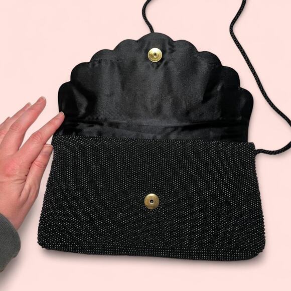 Vintage black beaded shoulder bag - Picture 3 of 6